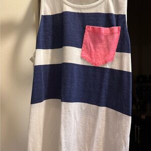 Nautical Blue and White Striped Tank Top